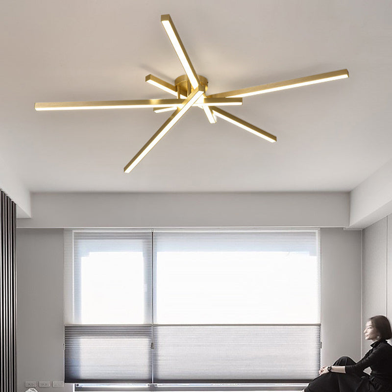 Radial Ceiling Mount Lamp Minimalistic Acrylic LED Semi Flush Light Fixture for Living Room Clearhalo 'Ceiling Lights' 'Close To Ceiling Lights' 'Close to ceiling' 'Semi-flushmount' Lighting' 2307692