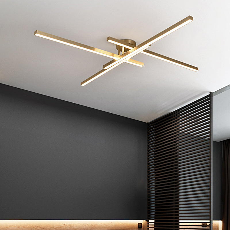 Radial Ceiling Mount Lamp Minimalistic Acrylic LED Semi Flush Light Fixture for Living Room Clearhalo 'Ceiling Lights' 'Close To Ceiling Lights' 'Close to ceiling' 'Semi-flushmount' Lighting' 2307694