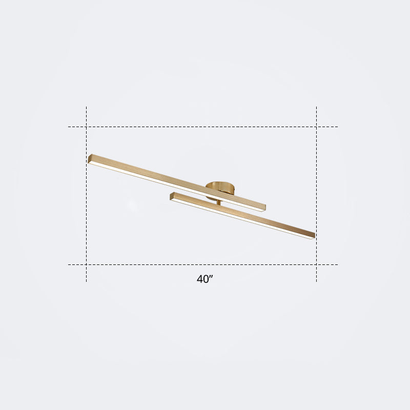 Radial Ceiling Mount Lamp Minimalistic Acrylic LED Semi Flush Light Fixture for Living Room 2 Gold White Clearhalo 'Ceiling Lights' 'Close To Ceiling Lights' 'Close to ceiling' 'Semi-flushmount' Lighting' 2307706