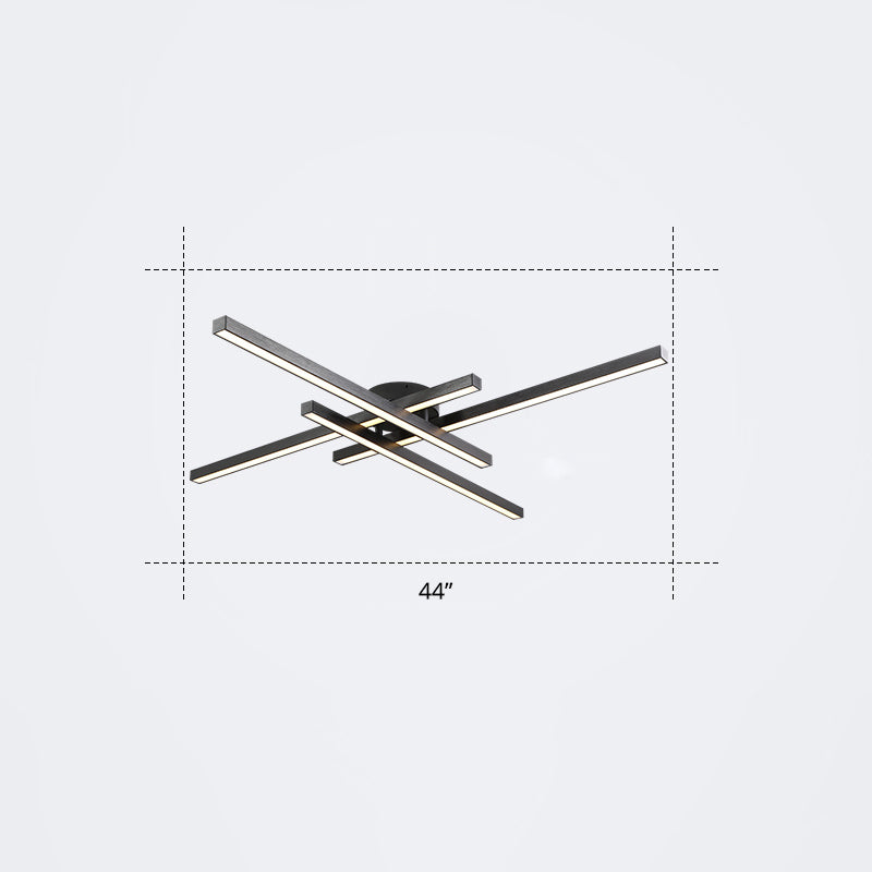 Radial Ceiling Mount Lamp Minimalistic Acrylic LED Semi Flush Light Fixture for Living Room 4 Black White Clearhalo 'Ceiling Lights' 'Close To Ceiling Lights' 'Close to ceiling' 'Semi-flushmount' Lighting' 2307712