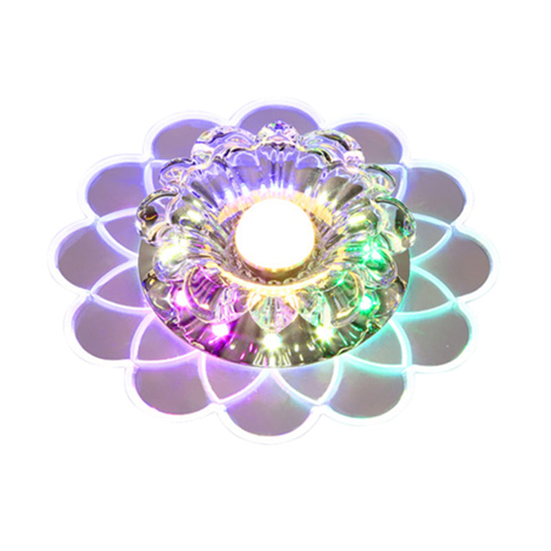 Scalloped Hallway Flush Ceiling Light Clear Crystal LED Modernist Flush-Mount Light Fixture Clearhalo 'Ceiling Lights' 'Close To Ceiling Lights' 'Close to ceiling' 'Flush mount' Lighting' 2308056