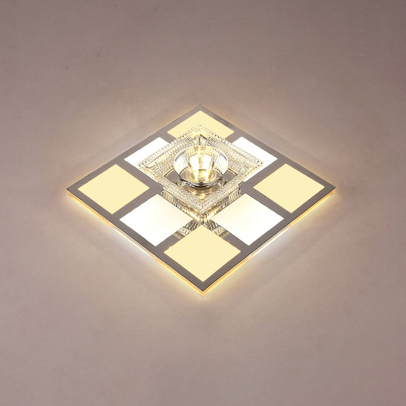 Ultra-Thin Flush Mount Spotlight Modern Clear Crystal Flushmount Ceiling Lamp for Corridor Clear C Clearhalo 'Ceiling Lights' 'Close To Ceiling Lights' 'Close to ceiling' 'Flush mount' Lighting' 2308086