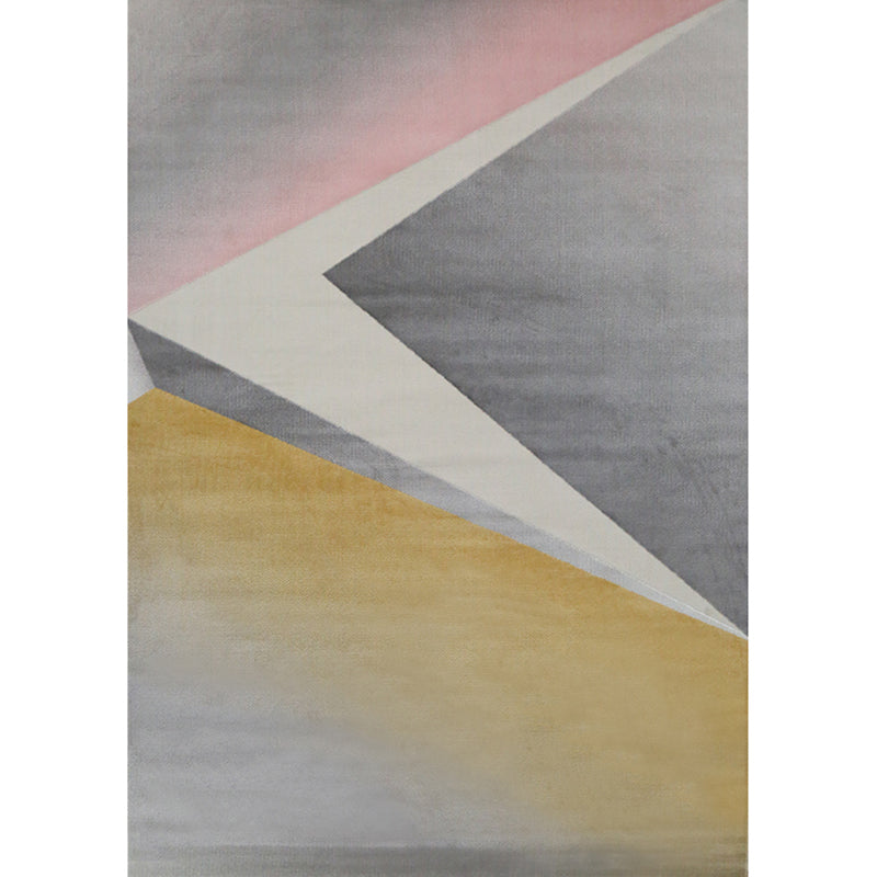 Contemporary Living Room Rug Multi Colored Abstract Print Area Carpet Polypropylene Non-Slip Backing Easy Care Rug Light Gray-Yellow Clearhalo 'Area Rug' 'Rug' 2309201