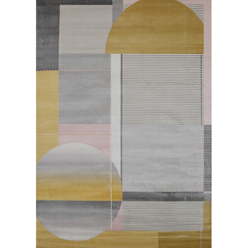 Contemporary Living Room Rug Multi Colored Abstract Print Area Carpet Polypropylene Non-Slip Backing Easy Care Rug Gray-Yellow Clearhalo 'Area Rug' 'Rug' 2309211