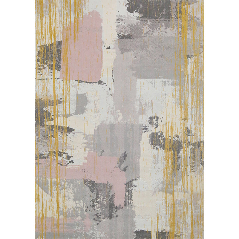 Contemporary Living Room Rug Multi Colored Abstract Print Area Carpet Polypropylene Non-Slip Backing Easy Care Rug Gray-Pink Clearhalo 'Area Rug' 'Rug' 2309213