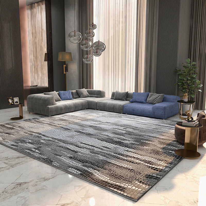 Novelty Parlor Rug Multi Color Abstract Pattern Indoor Rug Synthetics Non-Slip Backing Pet Friendly Carpet Gray-Khaki Clearhalo 'Area Rug' 'Rug' 2309287