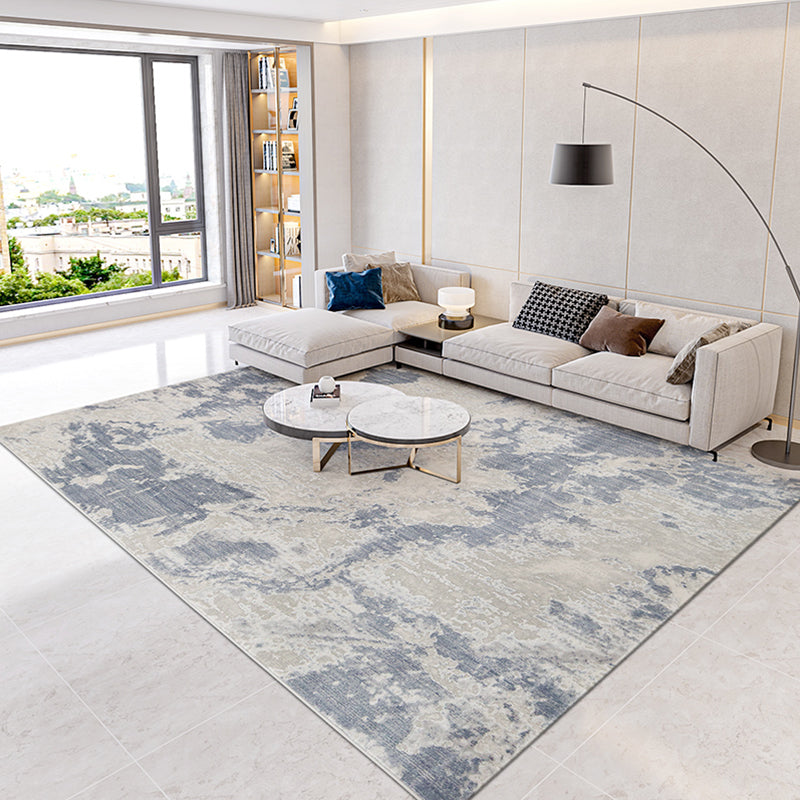 Casual Living Room Rug Multi Colored Abstract Pattern Indoor Rug Polypropylene Easy Care Washable Carpet Light Blue-White Clearhalo 'Area Rug' 'Rug' 2309317