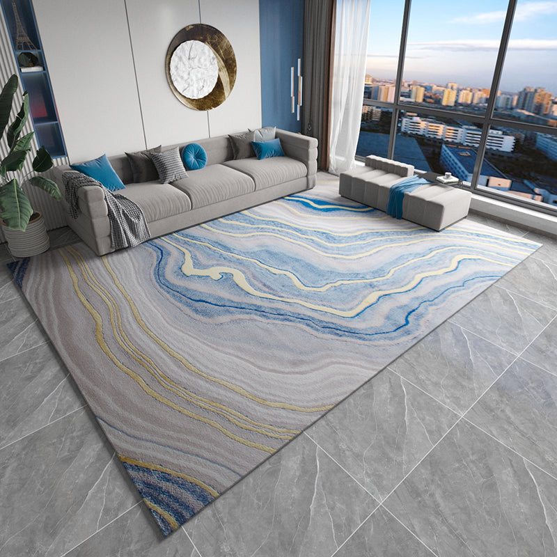 Casual Cyberpunk Rug Multi Color Abstract Pattern Area Carpet Anti-Slip Backing Pet Friendly Rug for Parlor Sky Blue Clearhalo 'Area Rug' 'Rug' 2309340