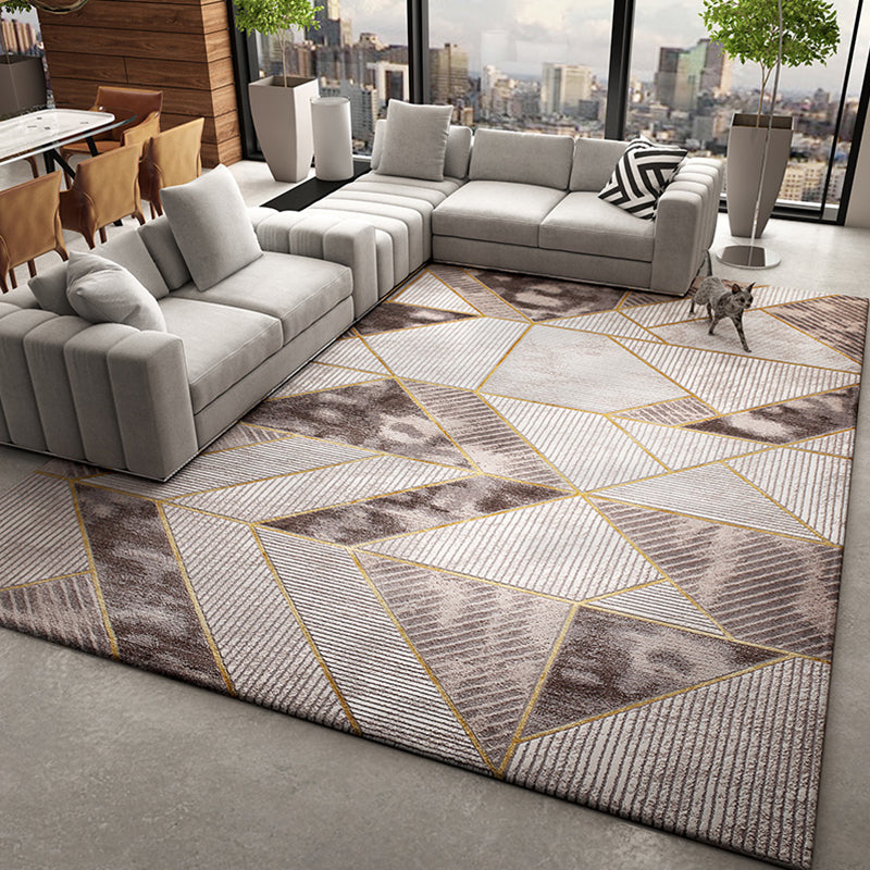 Casual Cyberpunk Rug Multi Color Abstract Pattern Area Carpet Anti-Slip Backing Pet Friendly Rug for Parlor Light Brown Clearhalo 'Area Rug' 'Rug' 2309348