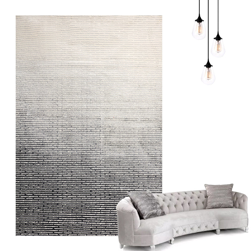 Scandinavian Living Room Rug Multi Colored Abstract Pattern Indoor Rug Non-Slip Backing Washable Area Carpet Dark Gray-White 6'7" x 9'6" Clearhalo 'Area Rug' 'Rug' 2309481
