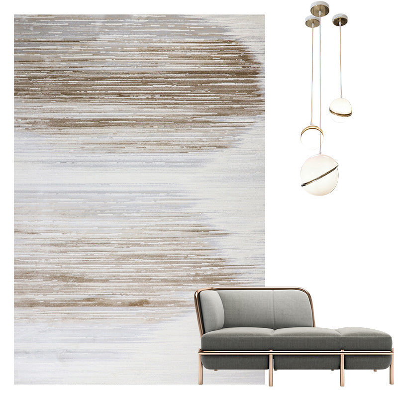 Scandinavian Living Room Rug Multi Colored Abstract Pattern Indoor Rug Non-Slip Backing Washable Area Carpet Light Camel Clearhalo 'Area Rug' 'Rug' 2309483