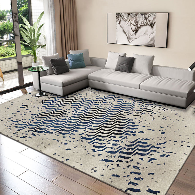 Industrial Living Room Rug Multi Colored Abstract Patterned Indoor Rug Synthetics Easy Care Pet Friendly Area Carpet Gray-Blue Clearhalo 'Area Rug' 'Rug' 2309546