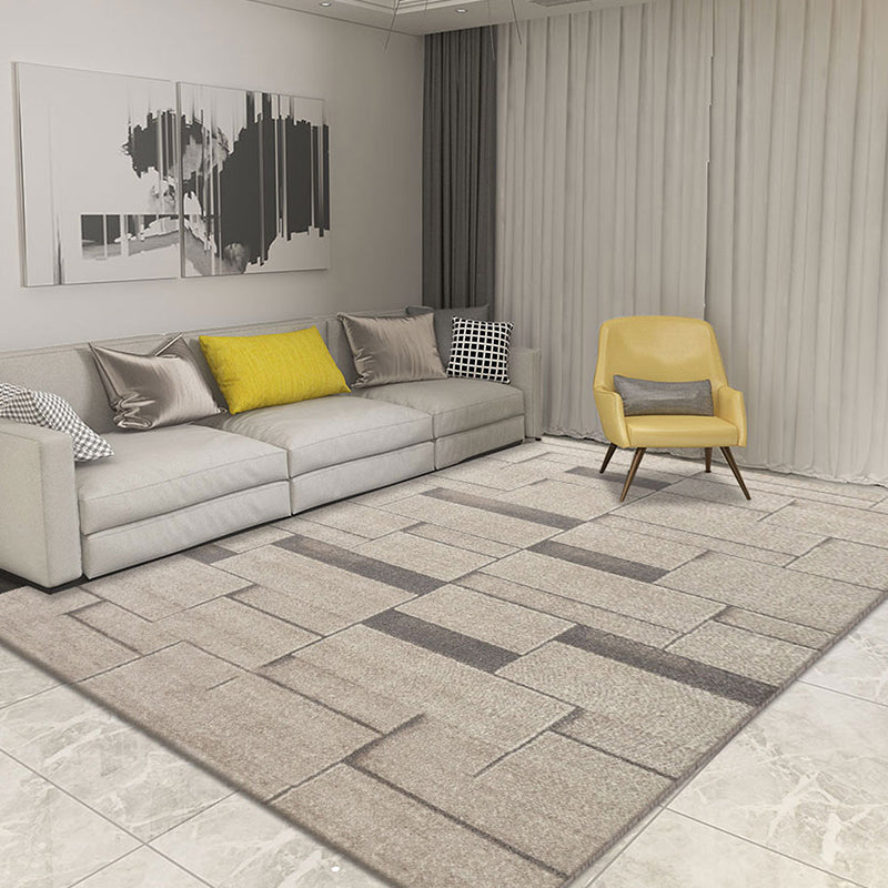 Industrial Living Room Rug Multi Colored Abstract Patterned Indoor Rug Synthetics Easy Care Pet Friendly Area Carpet Dark Brown Clearhalo 'Area Rug' 'Rug' 2309548