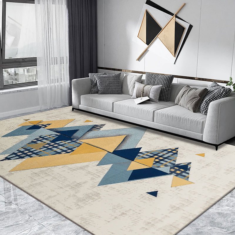 Industrial Living Room Rug Multi Colored Abstract Patterned Indoor Rug Synthetics Easy Care Pet Friendly Area Carpet Light Beige Clearhalo 'Area Rug' 'Rug' 2309555