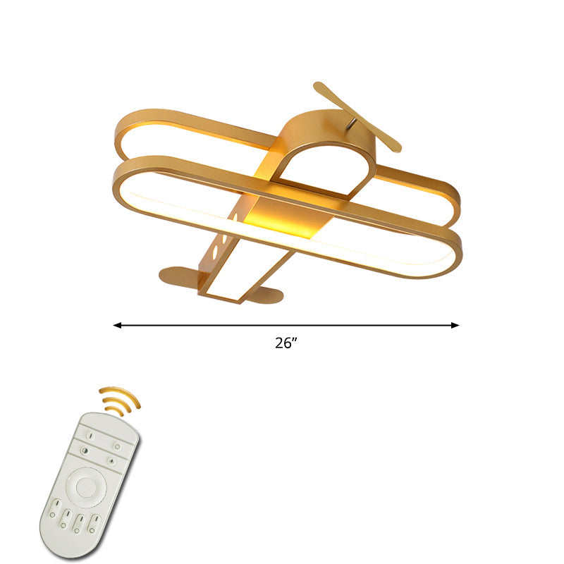 Biplane LED Ceiling Flush Light Cartoon Acrylic Boys Room Flush-Mount Light Fixture Clearhalo 'Ceiling Lights' 'Close To Ceiling Lights' 'Close to ceiling' 'Flush mount' Lighting' 2311168