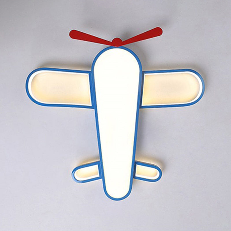 Plane Shaped LED Flush Light Kids Style Acrylic Bedroom Flush Mount Ceiling Light in Blue Clearhalo 'Ceiling Lights' 'Close To Ceiling Lights' 'Close to ceiling' 'Flush mount' Lighting' 2311202