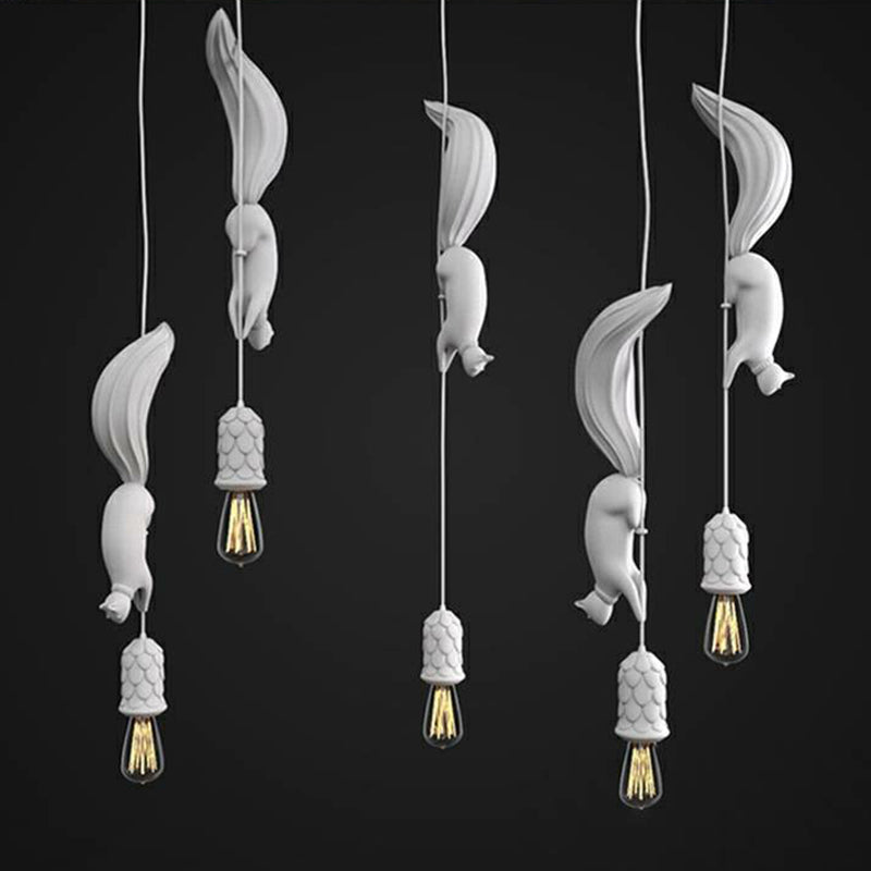 Squirrel and Pinecone Dining Room Pendant Lamp Resin 1 Head Decorative Hanging Light Fixture Gold Clearhalo 'Ceiling Lights' 'Pendant Lights' 'Pendants' Lighting' 2311379_22b2675a-1e47-4e74-82a3-024c620e8c97