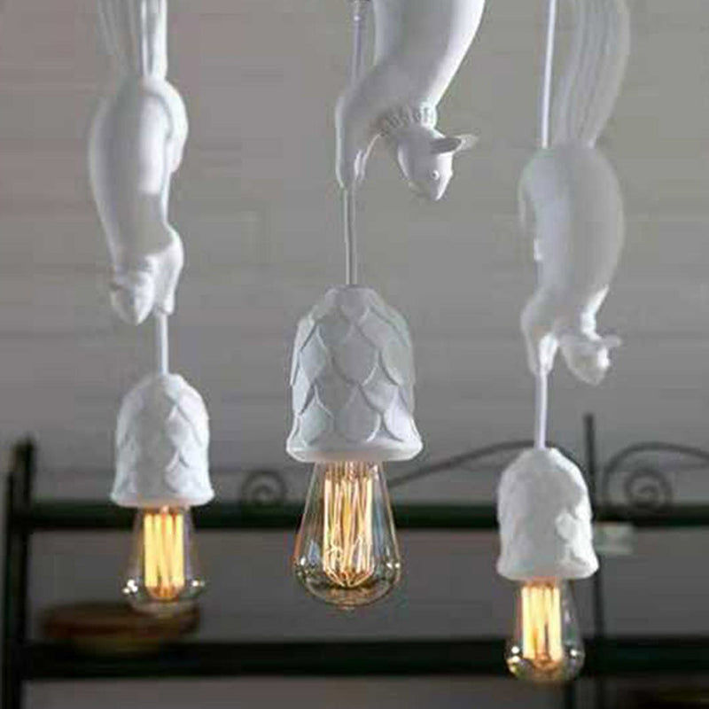 Squirrel and Pinecone Dining Room Pendant Lamp Resin 1 Head Decorative Hanging Light Fixture Clearhalo 'Ceiling Lights' 'Pendant Lights' 'Pendants' Lighting' 2311380