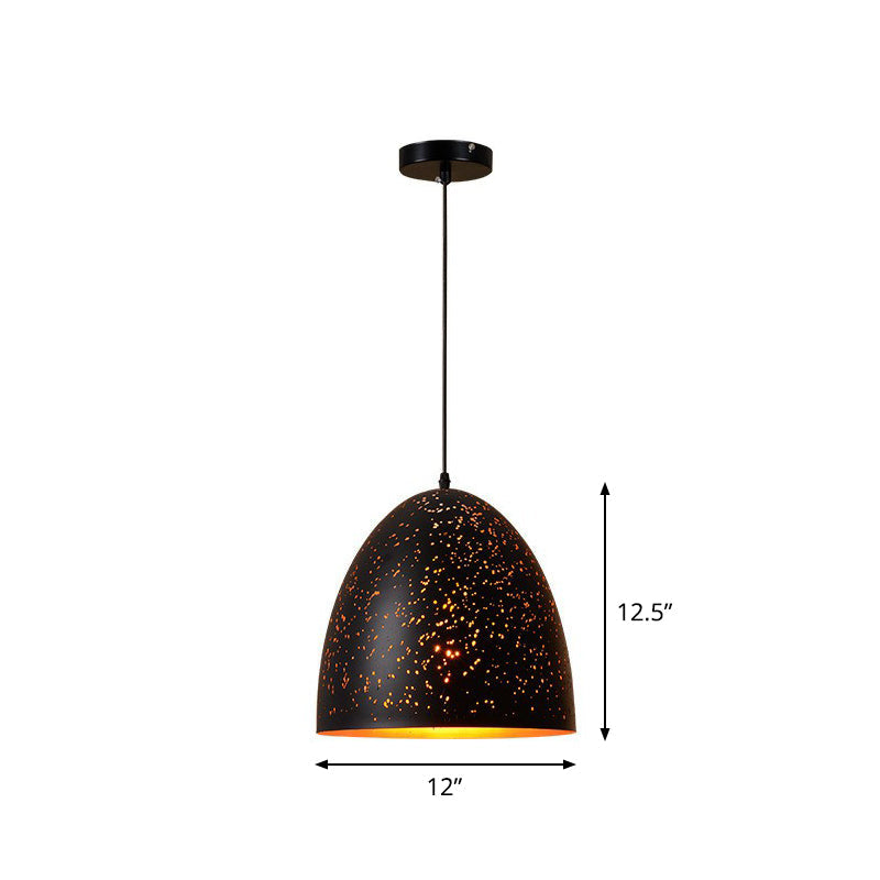 Hollow-Out Metal Pendant Lighting Retro 1-Light Black Finish Suspension Light for Restaurant Clearhalo 'Ceiling Lights' 'Pendant Lights' 'Pendants' Lighting' 2311411