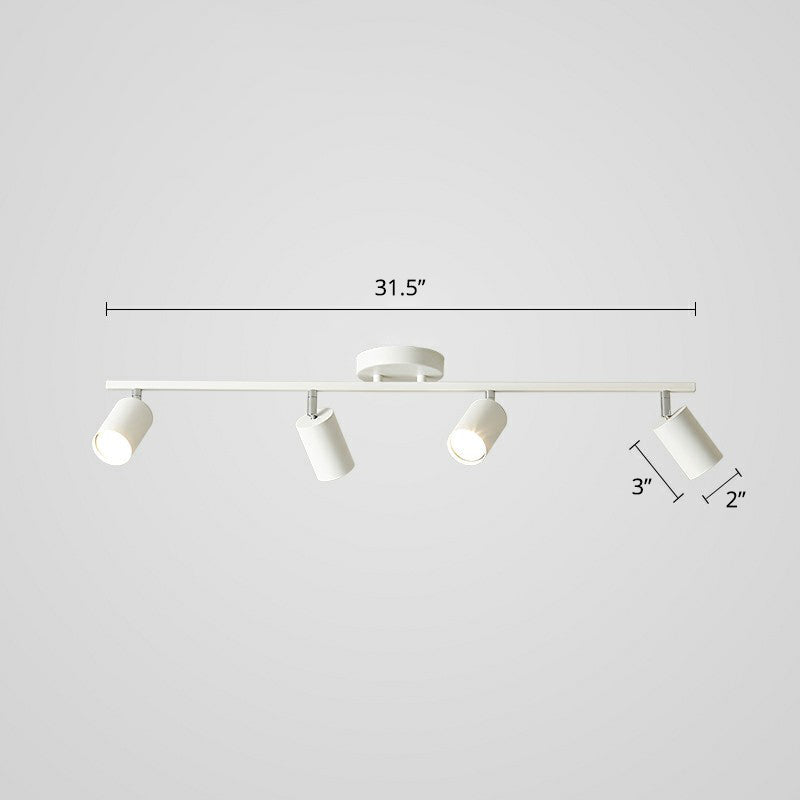 Metal Tube Spotlight Track Lamp Modern Semi Flush Mount Ceiling Light for Clothing Store 4 White Clearhalo 'Ceiling Lights' 'Close To Ceiling Lights' 'Close to ceiling' 'Semi-flushmount' Lighting' 2311487