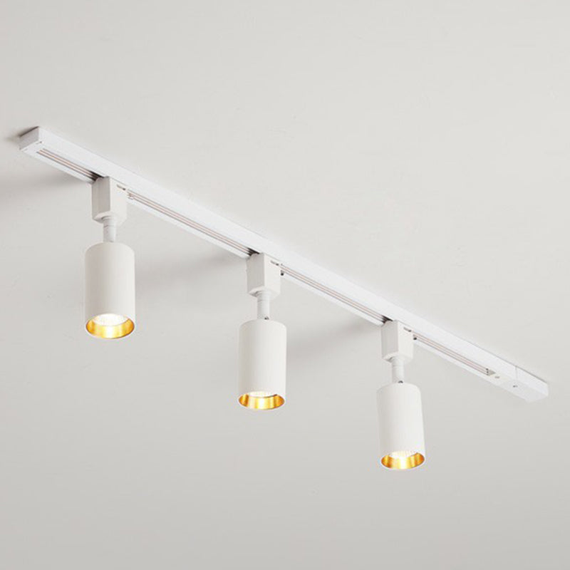 Nordic Style Tubular LED Track Lamp Metallic Living Room Spotlight Semi Flush Mount Lighting 3 White Small Clearhalo 'Ceiling Lights' 'Close To Ceiling Lights' 'Close to ceiling' 'Semi-flushmount' Lighting' 2311497