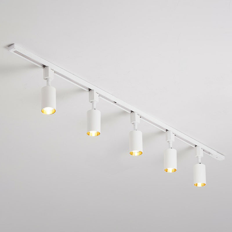 Nordic Style Tubular LED Track Lamp Metallic Living Room Spotlight Semi Flush Mount Lighting 5 White Small Clearhalo 'Ceiling Lights' 'Close To Ceiling Lights' 'Close to ceiling' 'Semi-flushmount' Lighting' 2311498