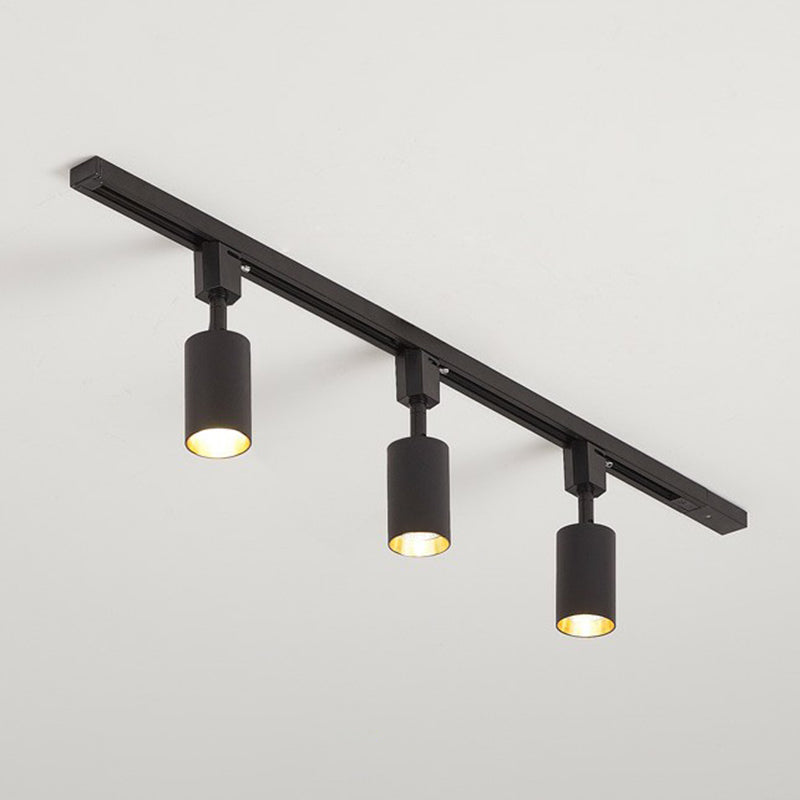Nordic Style Tubular LED Track Lamp Metallic Living Room Spotlight Semi Flush Mount Lighting 3 Black Small Clearhalo 'Ceiling Lights' 'Close To Ceiling Lights' 'Close to ceiling' 'Semi-flushmount' Lighting' 2311500