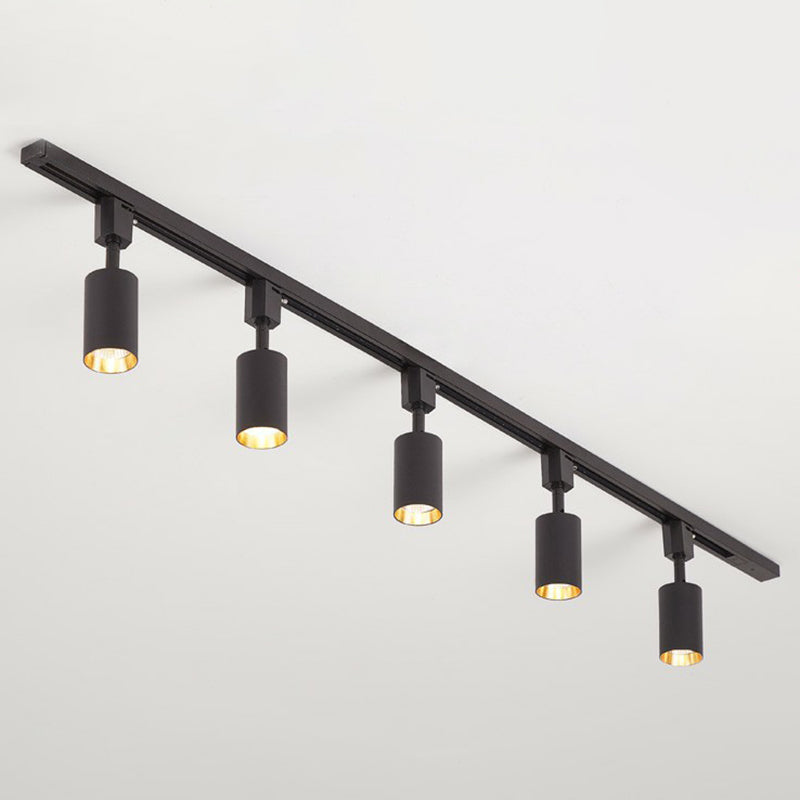 Nordic Style Tubular LED Track Lamp Metallic Living Room Spotlight Semi Flush Mount Lighting 5 Black Small Clearhalo 'Ceiling Lights' 'Close To Ceiling Lights' 'Close to ceiling' 'Semi-flushmount' Lighting' 2311504