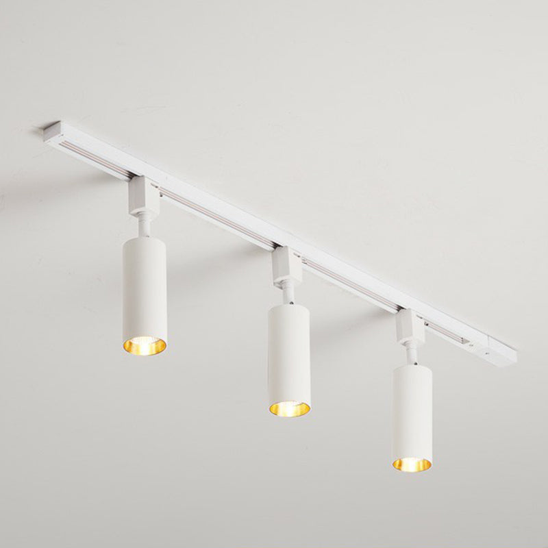 Nordic Style Tubular LED Track Lamp Metallic Living Room Spotlight Semi Flush Mount Lighting 3 White Large Clearhalo 'Ceiling Lights' 'Close To Ceiling Lights' 'Close to ceiling' 'Semi-flushmount' Lighting' 2311510