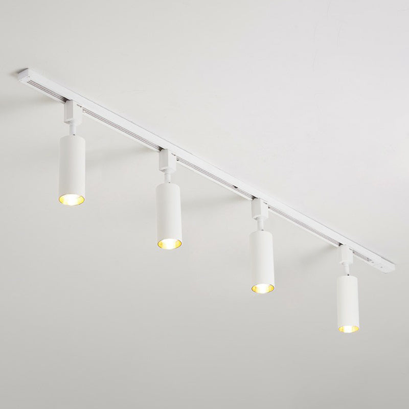 Nordic Style Tubular LED Track Lamp Metallic Living Room Spotlight Semi Flush Mount Lighting 4 White Large Clearhalo 'Ceiling Lights' 'Close To Ceiling Lights' 'Close to ceiling' 'Semi-flushmount' Lighting' 2311511