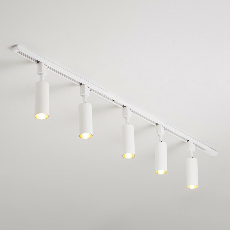 Nordic Style Tubular LED Track Lamp Metallic Living Room Spotlight Semi Flush Mount Lighting 5 White Large Clearhalo 'Ceiling Lights' 'Close To Ceiling Lights' 'Close to ceiling' 'Semi-flushmount' Lighting' 2311512