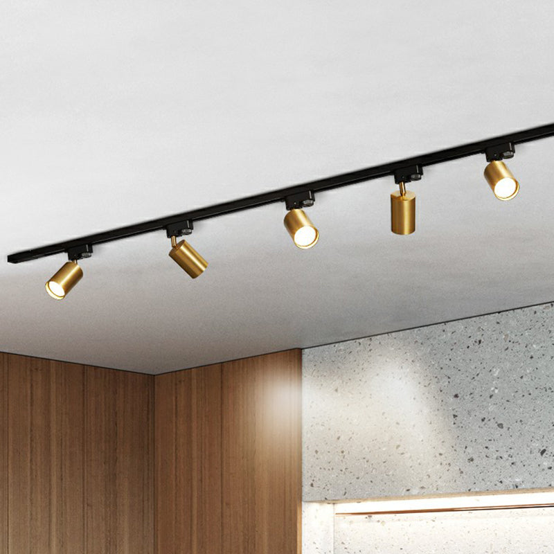 Tube Track Spotlight Simplicity Metallic Semi Flush Ceiling Light Fixture for Bar Clearhalo 'Ceiling Lights' 'Close To Ceiling Lights' 'Close to ceiling' 'Semi-flushmount' Lighting' 2311513