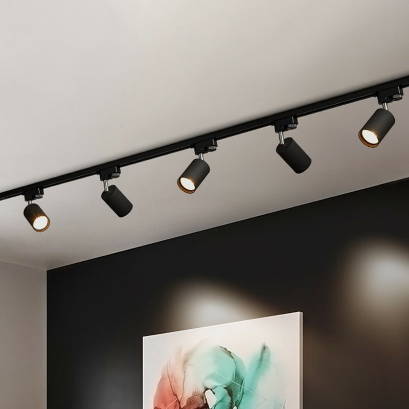 Tube Track Spotlight Simplicity Metallic Semi Flush Ceiling Light Fixture for Bar Clearhalo 'Ceiling Lights' 'Close To Ceiling Lights' 'Close to ceiling' 'Semi-flushmount' Lighting' 2311514