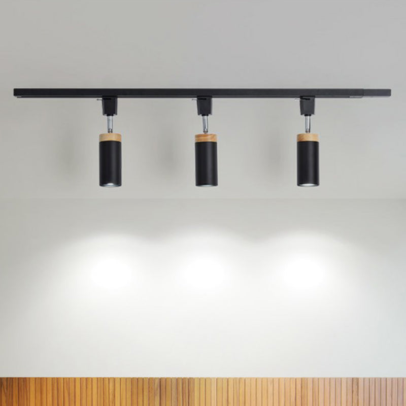 Tubular Ceiling Track Light Modern Metal Spotlight Semi Mount Lighting for Commercial Use Clearhalo 'Ceiling Lights' 'Close To Ceiling Lights' 'Close to ceiling' 'Flush mount' Lighting' 2311532