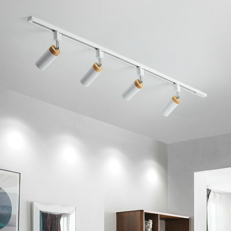 Tubular Ceiling Track Light Modern Metal Spotlight Semi Mount Lighting for Commercial Use Clearhalo 'Ceiling Lights' 'Close To Ceiling Lights' 'Close to ceiling' 'Flush mount' Lighting' 2311534