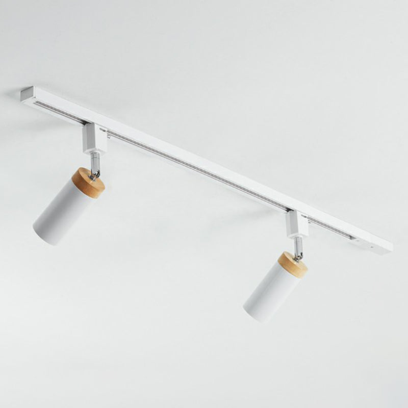 Tubular Ceiling Track Light Modern Metal Spotlight Semi Mount Lighting for Commercial Use 2 White Clearhalo 'Ceiling Lights' 'Close To Ceiling Lights' 'Close to ceiling' 'Flush mount' Lighting' 2311537
