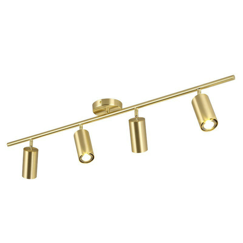 Metal Cylindrical LED Spotlight Post-Modern Gold Finish Semi Flush Mount Ceiling Light for Salon Clearhalo 'Ceiling Lights' 'Close To Ceiling Lights' 'Close to ceiling' 'Semi-flushmount' Lighting' 2311546