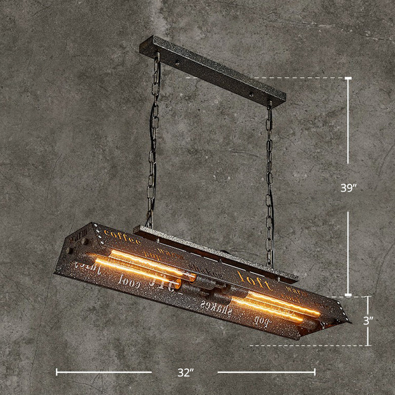 Decorative 4-Light Hanging Lamp Triangular Prism Island Light Fixture with Metal Shade for Restaurant Silver Gray Clearhalo 'Ceiling Lights' 'Island Lights' Lighting' 2311979