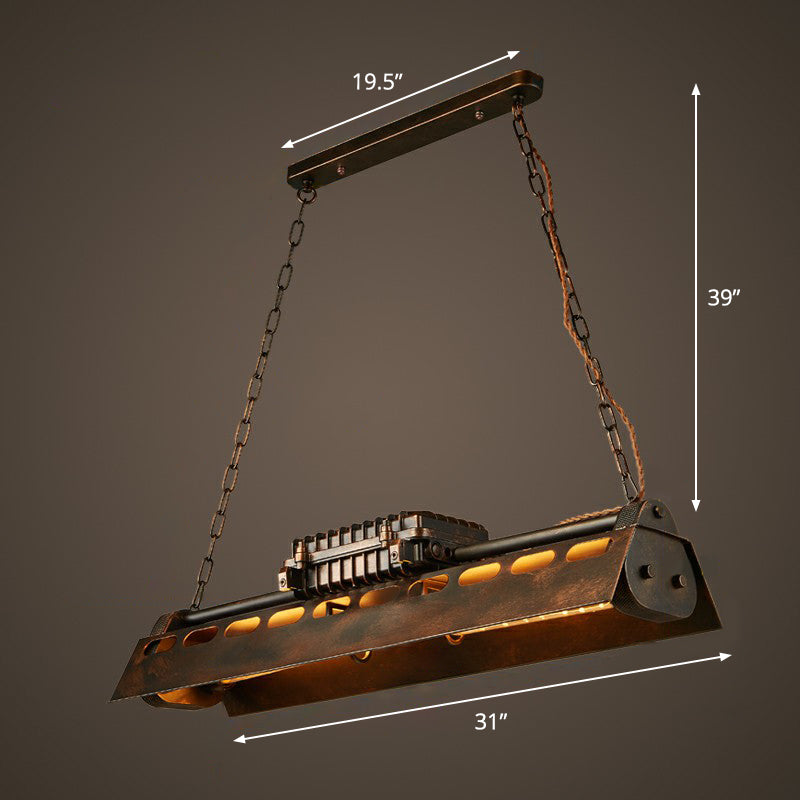 Decorative 4-Light Hanging Lamp Triangular Prism Island Light Fixture with Metal Shade for Restaurant Clearhalo 'Ceiling Lights' 'Island Lights' Lighting' 2311980