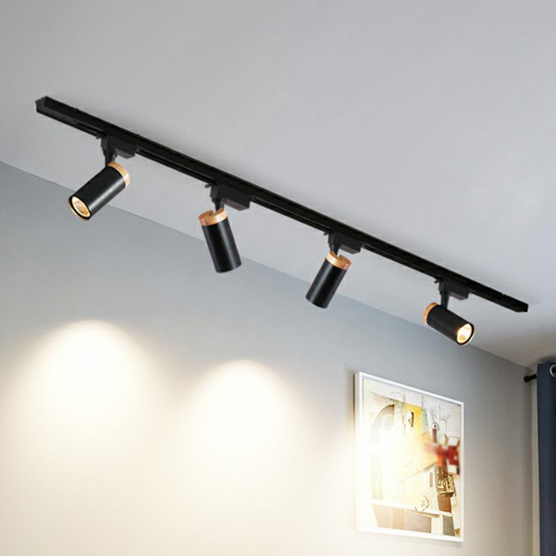 Tube Shaped LED Track Lamp Minimalist Metal Bedroom Semi-Flush Mount Ceiling Light Clearhalo 'Ceiling Lights' 'Close To Ceiling Lights' 'Close to ceiling' 'Semi-flushmount' Lighting' 2312072