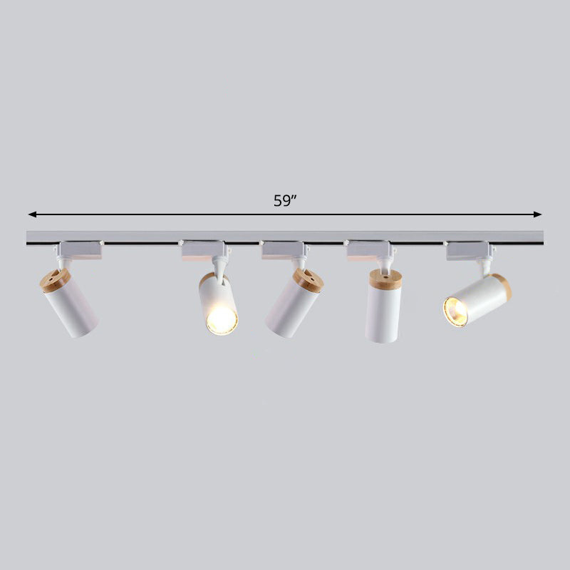 Tube Shaped LED Track Lamp Minimalist Metal Bedroom Semi-Flush Mount Ceiling Light 5 White Clearhalo 'Ceiling Lights' 'Close To Ceiling Lights' 'Close to ceiling' 'Semi-flushmount' Lighting' 2312078