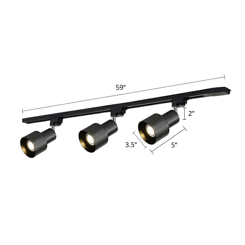 Grenade Shaped Metal Track Light Fixture Modern Style Semi Mount Lighting for Living Room 3 Black Clearhalo 'Ceiling Lights' 'Close To Ceiling Lights' 'Close to ceiling' 'Semi-flushmount' Lighting' 2312123