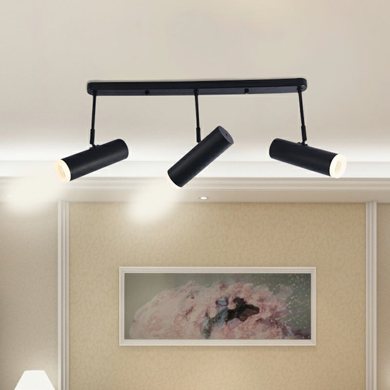 Metal Tubular Spotlight Ceiling Light Modern LED Suspension Lighting for Living Room 3 Black Warm Clearhalo 'Ceiling Lights' 'Modern Pendants' 'Modern' 'Pendant Lights' 'Pendants' Lighting' 2312160