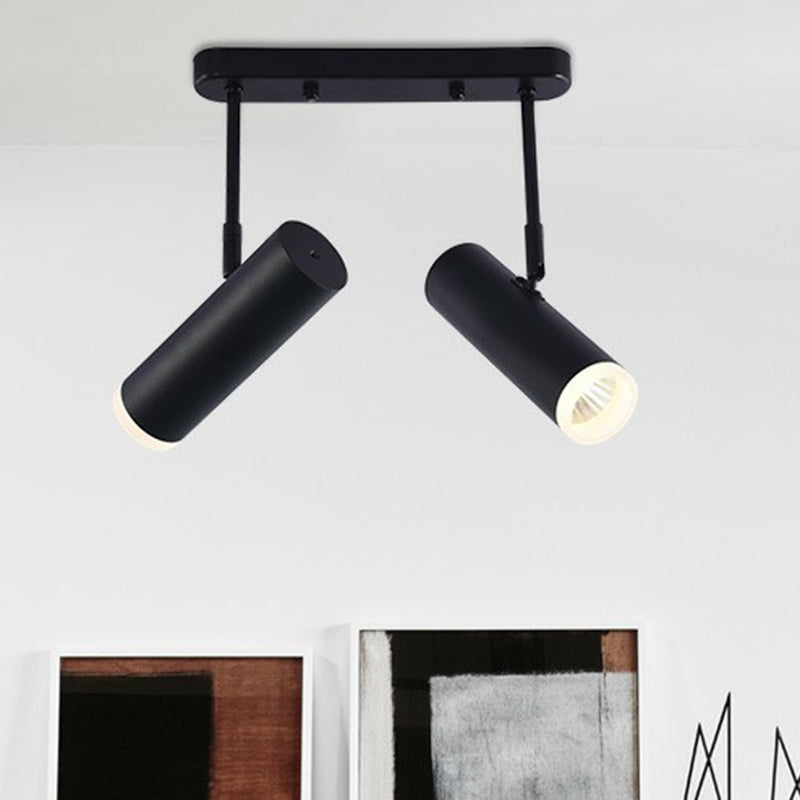 Metal Tubular Spotlight Ceiling Light Modern LED Suspension Lighting for Living Room 2 Black Warm Clearhalo 'Ceiling Lights' 'Modern Pendants' 'Modern' 'Pendant Lights' 'Pendants' Lighting' 2312163