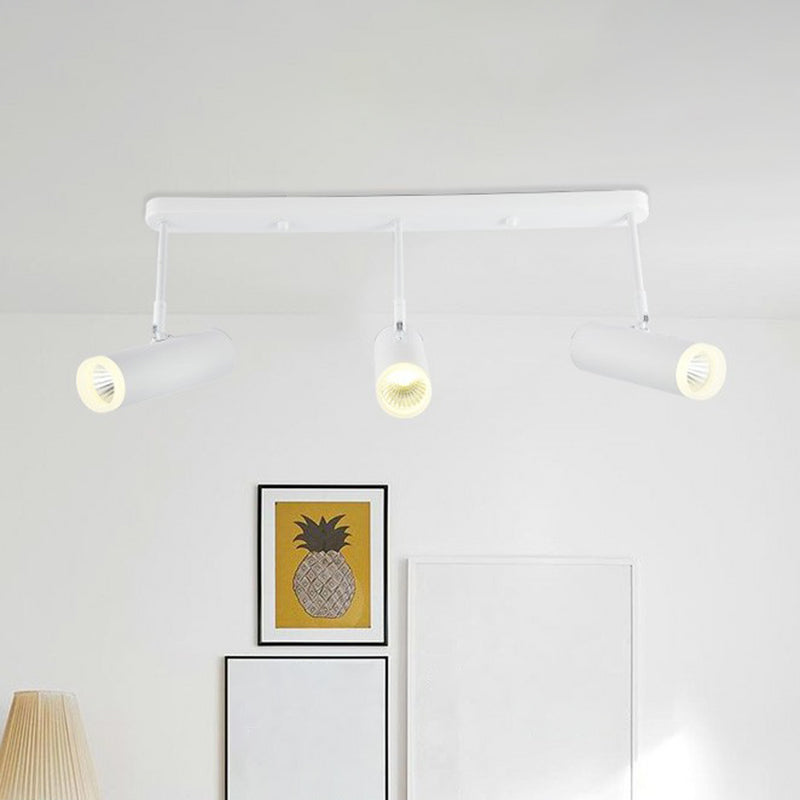 Metal Tubular Spotlight Ceiling Light Modern LED Suspension Lighting for Living Room 3 White White Clearhalo 'Ceiling Lights' 'Modern Pendants' 'Modern' 'Pendant Lights' 'Pendants' Lighting' 2312167