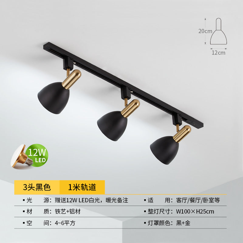 Metal Bell Semi Flush Tracklight Macaron Style Flush Mount Spotlight for Living Room 3 Black Clearhalo 'Ceiling Lights' 'Close To Ceiling Lights' 'Close to ceiling' 'Semi-flushmount' Lighting' 2312212