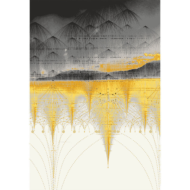 Minimalist Abstract Pattern Rug Multi Colored Polyester Carpet Washable Pet Friendly Anti-Slip Rug for Drawing Room Dark Gray-Yellow Clearhalo 'Area Rug' 'Modern' 'Rugs' Rug' 2316974