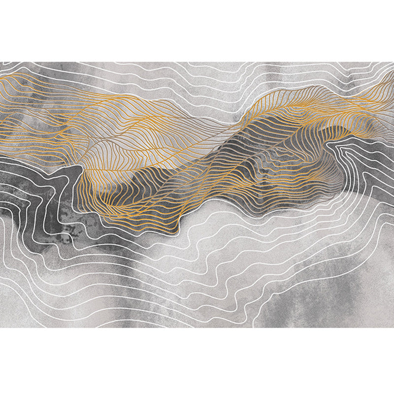 Simplicity Abstract Line Print Rug Multi Color Polypropylene Rug Anti-Slip Backing Stain Resistant Pet Friendly Area Carpet for Room Smoke Gray Clearhalo 'Area Rug' 'Modern' 'Rugs' Rug' 2317009