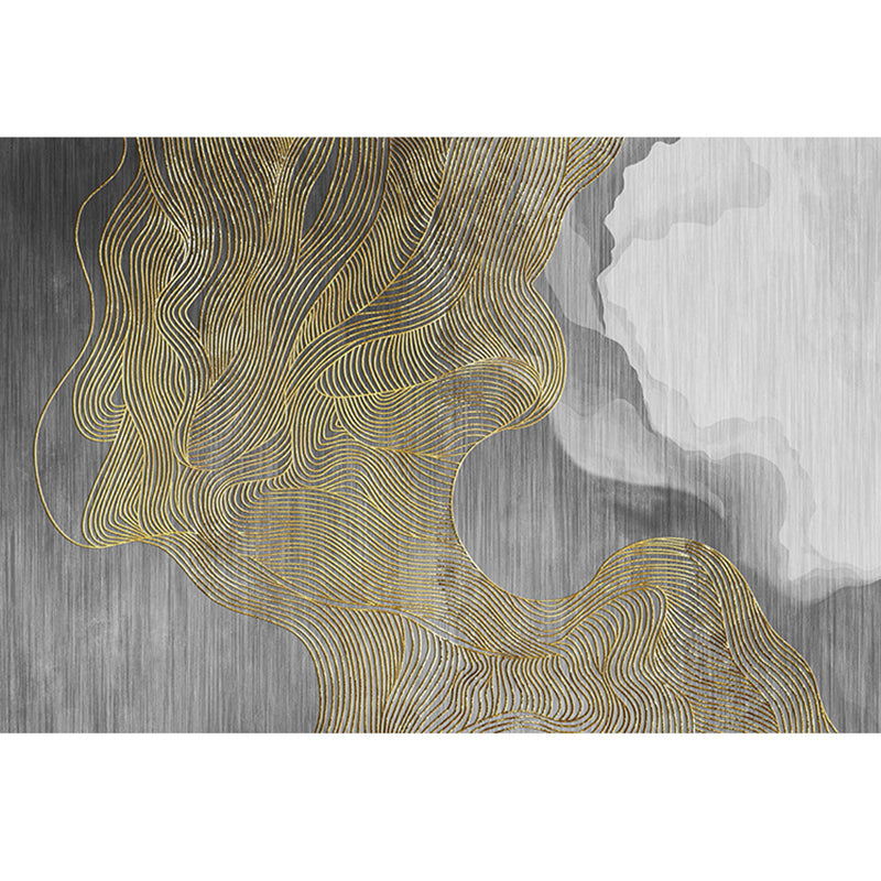 Simplicity Abstract Line Print Rug Multi Color Polypropylene Rug Anti-Slip Backing Stain Resistant Pet Friendly Area Carpet for Room Light Gray-White Clearhalo 'Area Rug' 'Modern' 'Rugs' Rug' 2317014