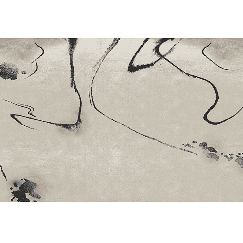 Simplicity Abstract Line Print Rug Multi Color Polypropylene Rug Anti-Slip Backing Stain Resistant Pet Friendly Area Carpet for Room Gray-Khaki Clearhalo 'Area Rug' 'Modern' 'Rugs' Rug' 2317019